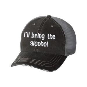 I'll Bring the Alcohol Glitter Ladies Trucker Hat  Girls Trip Weekend  eb-62215867